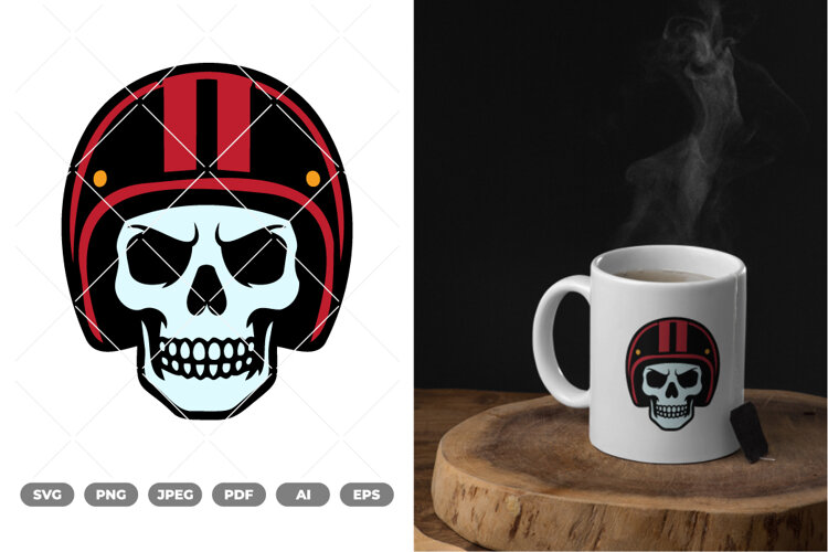 Rider Skull Colored SVG & Clipart example image 1