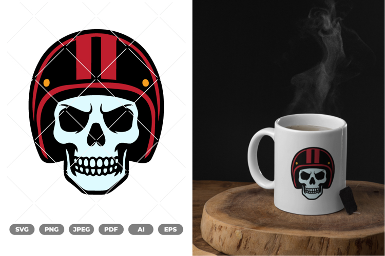 Rider Skull Colored SVG & Clipart