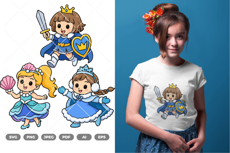 Chibi Princess Colored SVG & Clipart