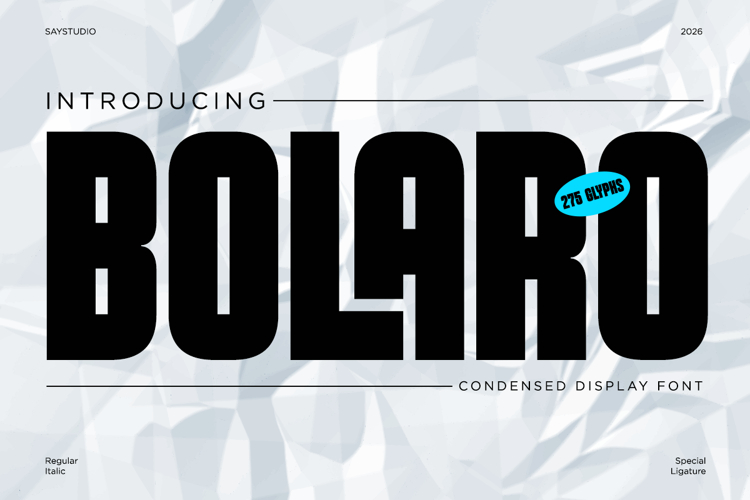 Bolaro - Condensed Display Font
