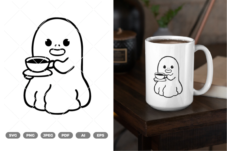 Coffee Ghost SVG & Clipart