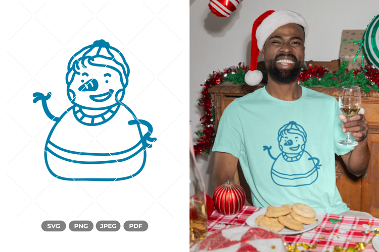 Cute Snowmen Doodle SVG and Clipart