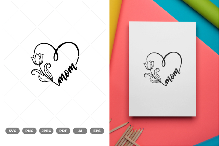 Mom Heart SVG & Clipart