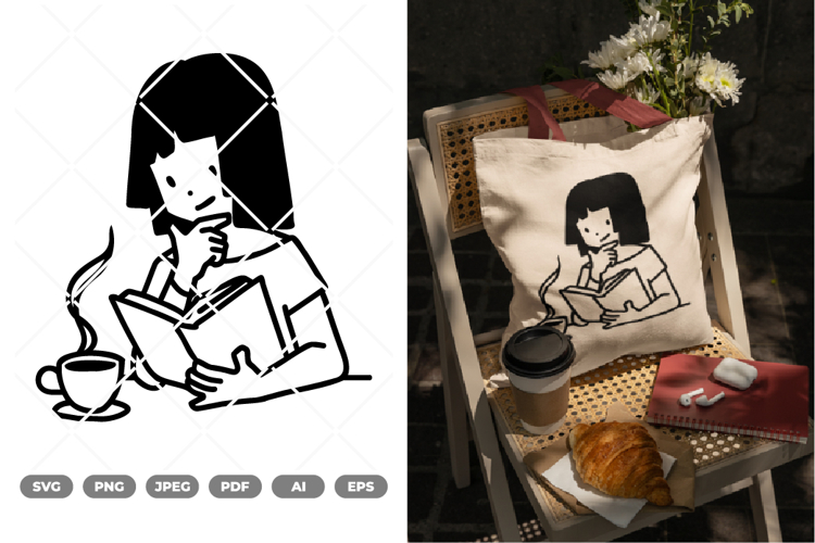 Book and Coffee SVG & Clipart