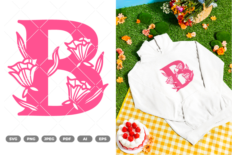 Floral Monogram Letter Svg