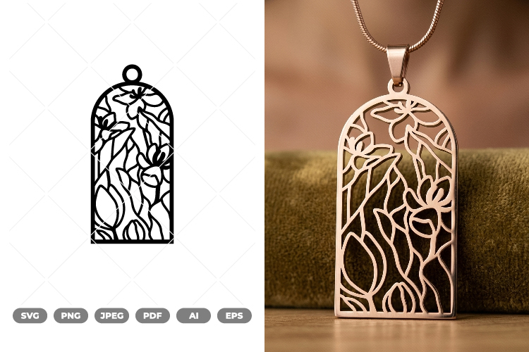 Floral Bookmark SVG & Clipart