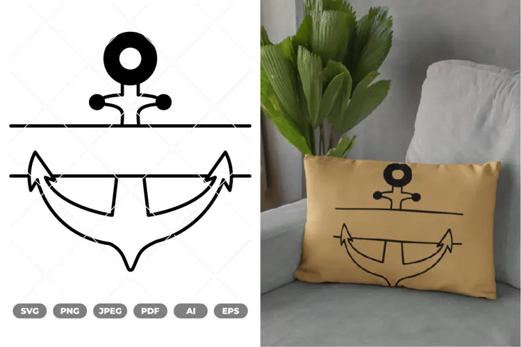 Anchor Split Border SVG & Clipart
