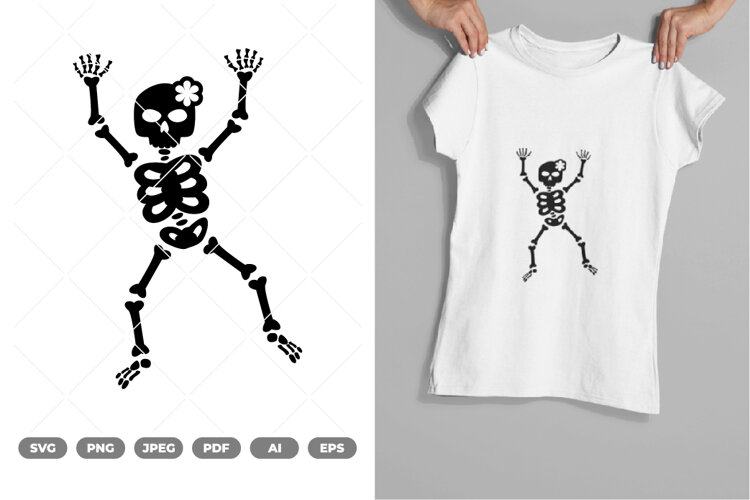 Dancing Skeleton SVG & Clipart example image 1