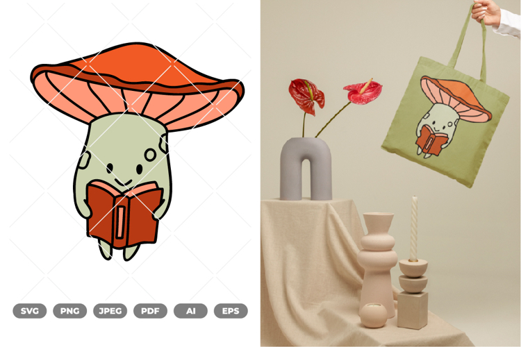 Cute Mushroom Colored SVG & Clipart example image 1