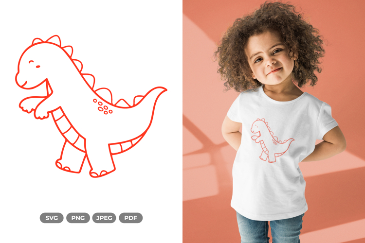 Kawaii Dino SVG & Clipart - Dinosaur Doodle