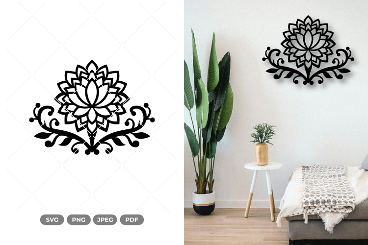 Lotus Wall Decor SVG & Clipart