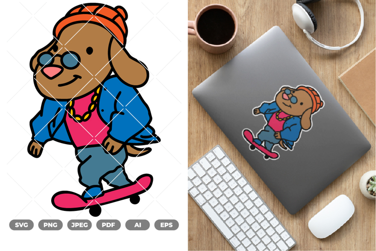 Cool Dog Colored SVG & Clipart