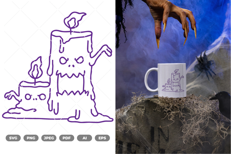 Candle Monster SVG & Clipart