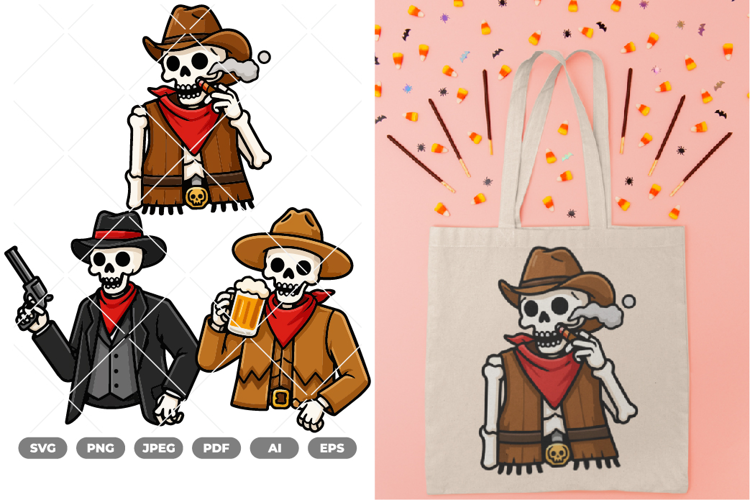 Cowboy Halloween Colored SVG & Clipart