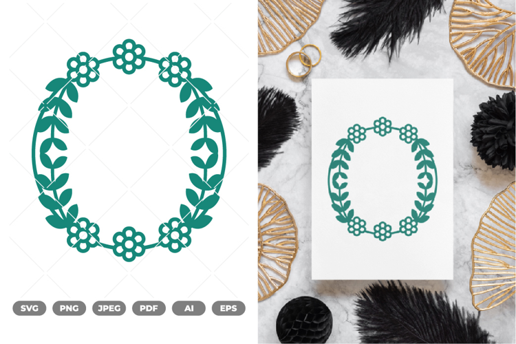 Floral Wreath SVG & Clipart
