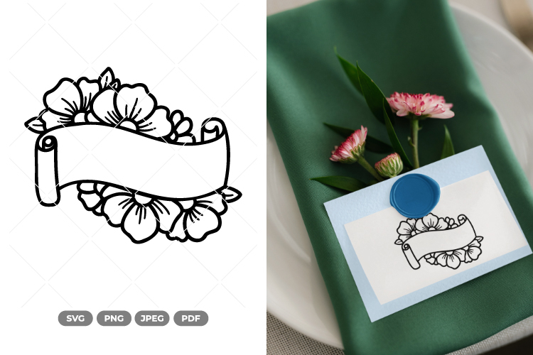 Floral Banner SVG & Clipart