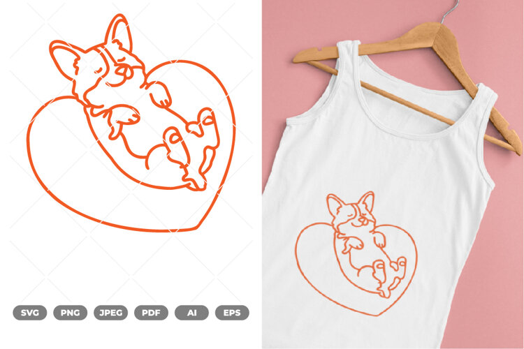 Dog and Heart SVg & Clipart example image 1