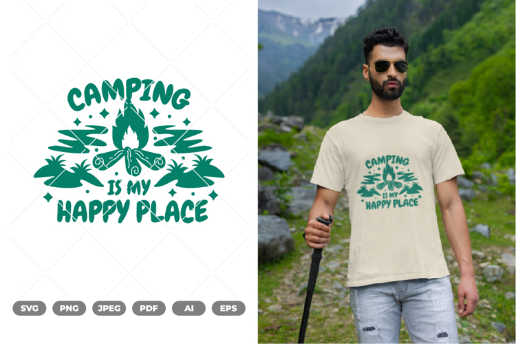 Camping is My Happy Place SVG & Clipart
