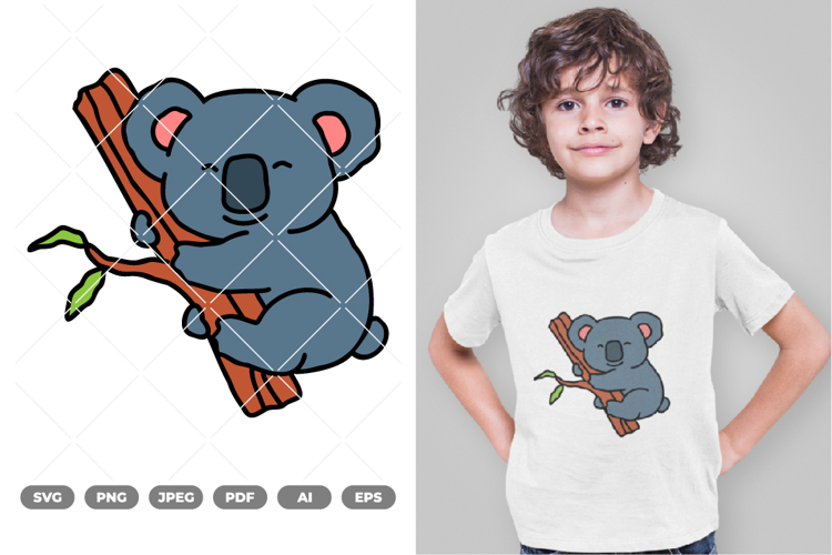 Cute Zoo Koala Colored SVG & Clipart