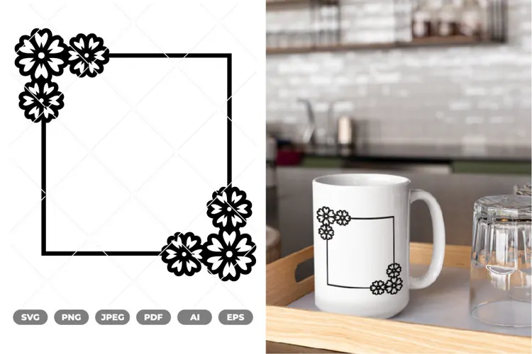Flower Border SVG & Clipart