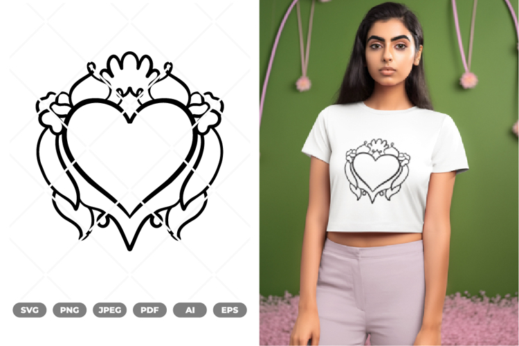 Floral Heart Tattoo SVG & Clipart