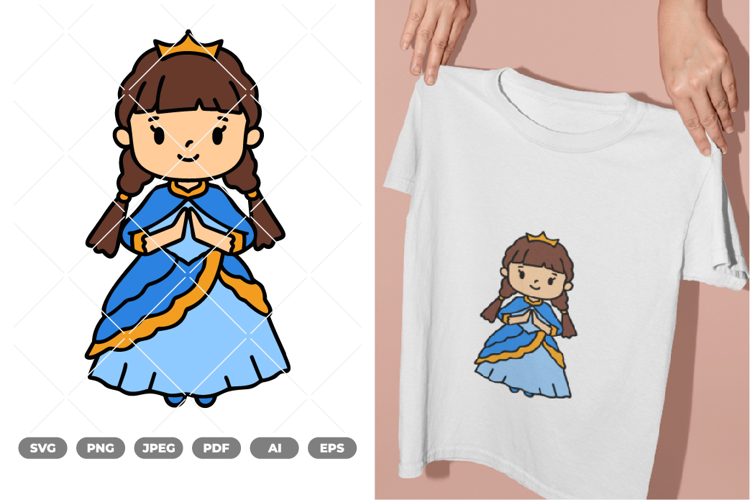 Chibi Princess Colored SVG & Clipart