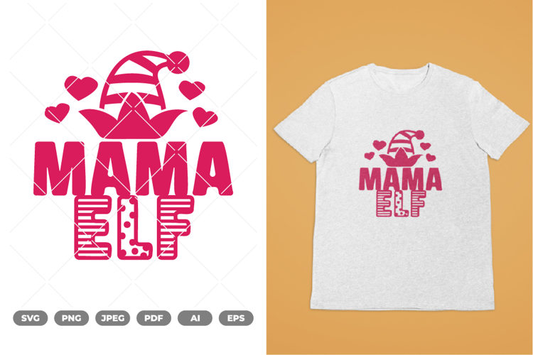 Mama Elf SVG   Clipart