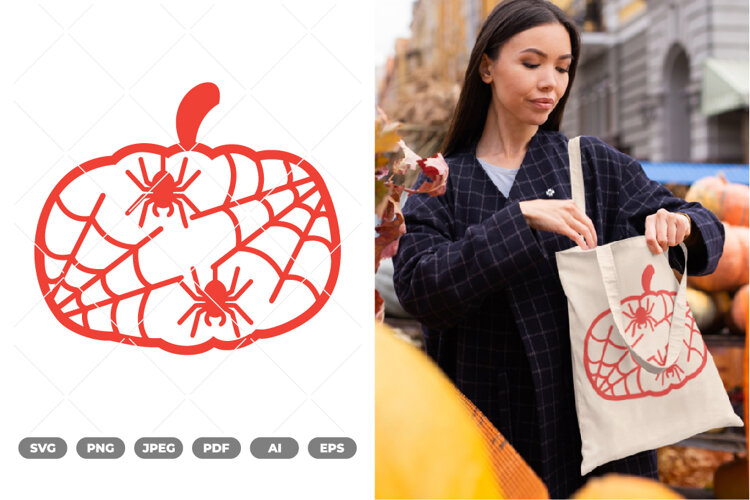 Halloween Pumpkin Cut file SVG & Clipart example image 1