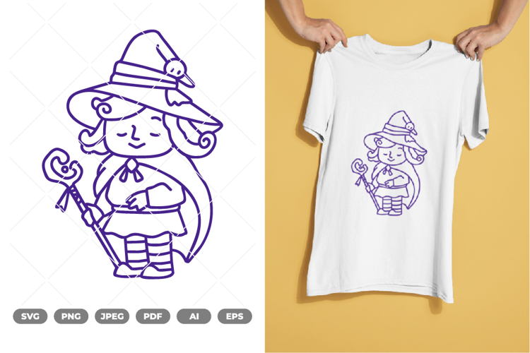 Cute Witch SVG & Clipart