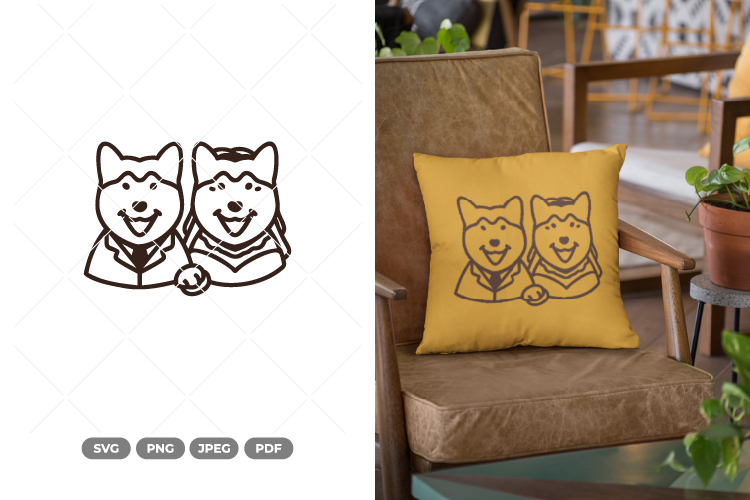 Dog Bride and Groom SVG & Clipart