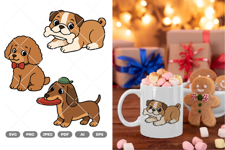 Cute Puppy Colored SVG & Clipart