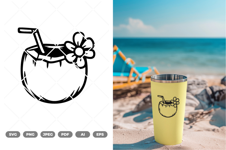 Coconut Drink SVG   Clipart