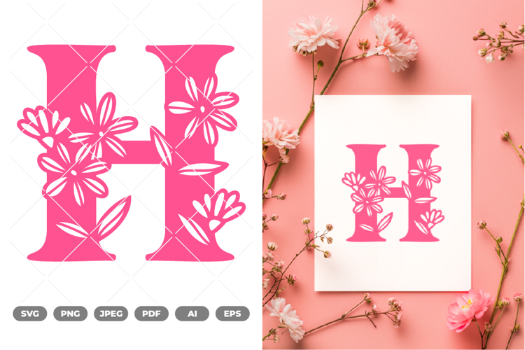 Floral Alphabet SVG & Clipart