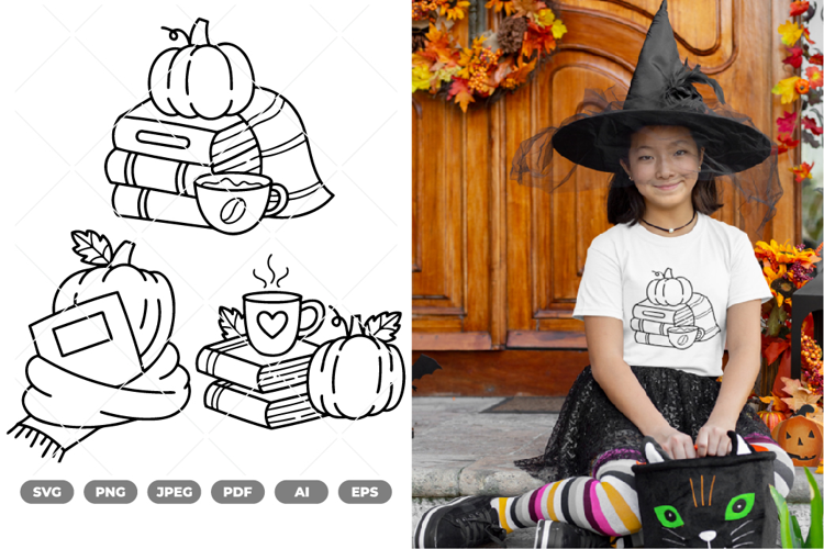 Book & Pumpkin SVG & Clipart