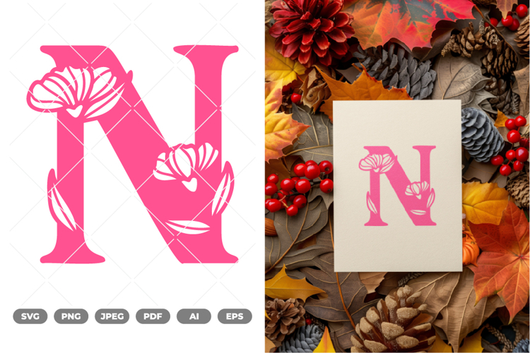 Floral Alphabet SVG & Clipart
