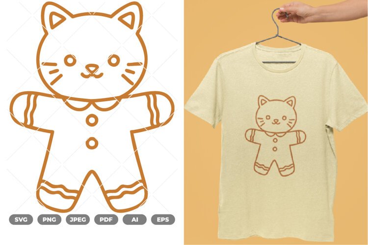 Cat Ginger Bread SVG & Clipart example image 1