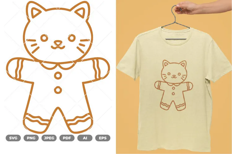 Cat Ginger Bread SVG & Clipart