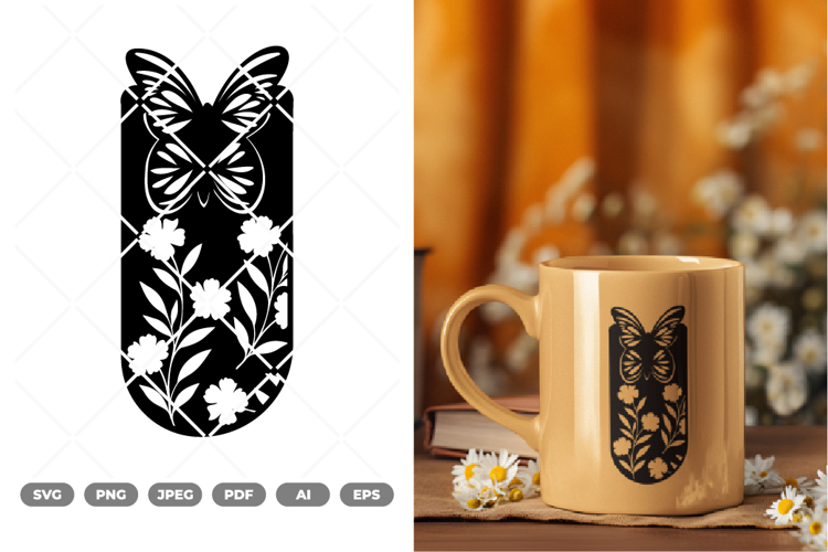 Floral Butterfly SVG & Clipart
