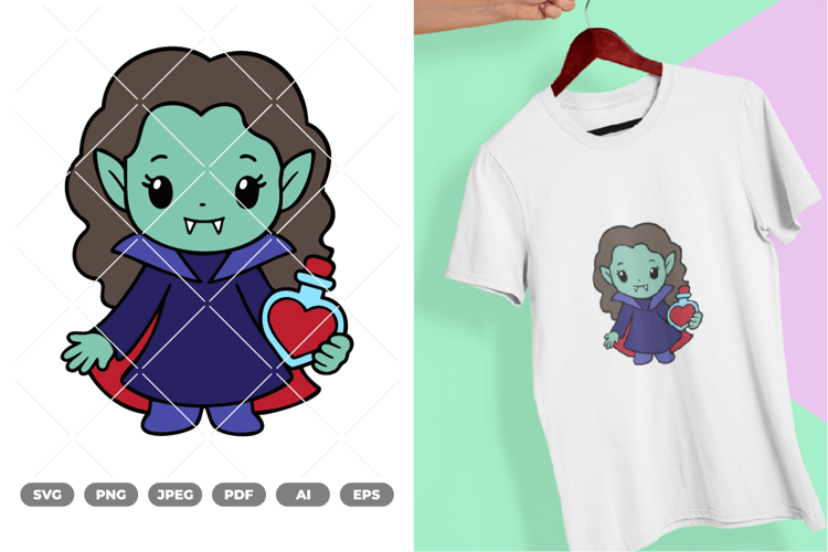 Chibi Vampire Colored SVG & Clipart