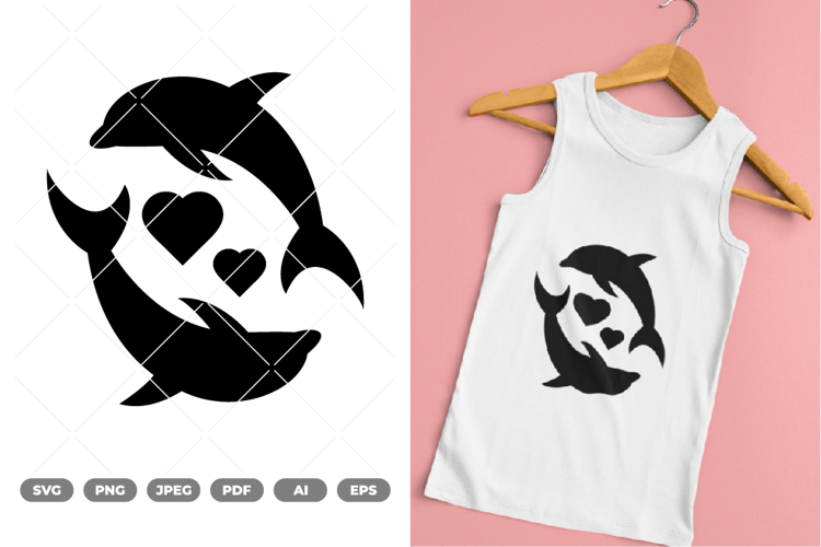 Dolphins Love SVG & Clipart