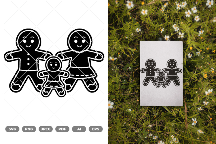 Gingerbread Family SVG & Clipart