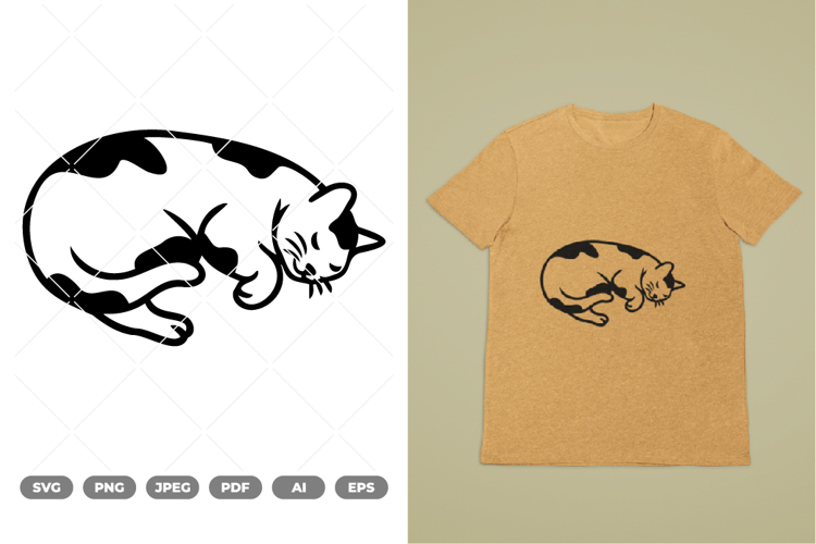 Sleeping Cat SVG & Clipart
