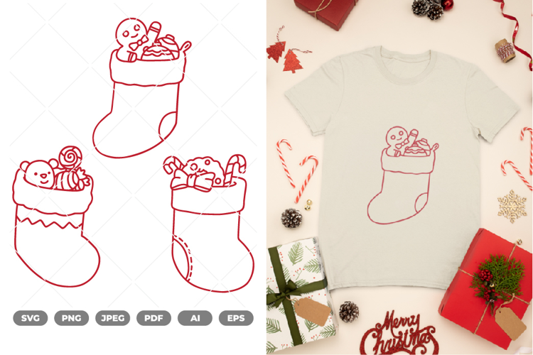 Christmas Sock SVG & Clipart