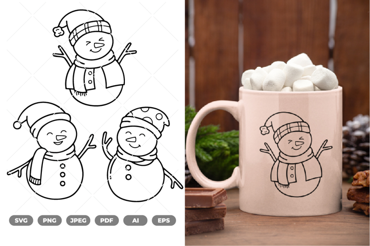 Happy Snowman SVG & Clipart