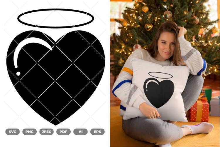 Heart Angel SVG & Clipart example image 1