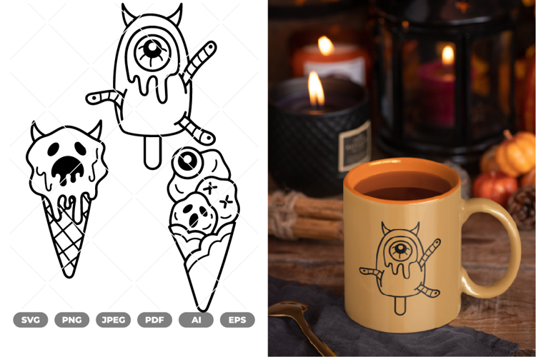 Scary Ice Cream SVG & Clipart