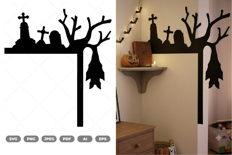 Halloween Door Corner SVG & Clipart example image 1