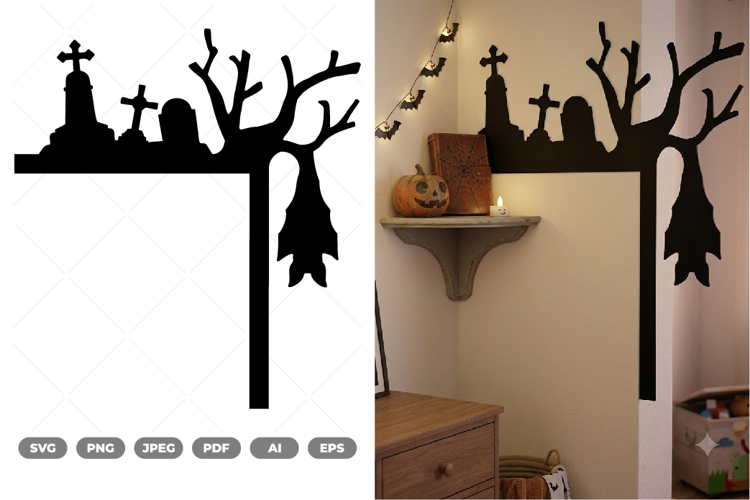 Halloween Door Corner SVG & Clipart