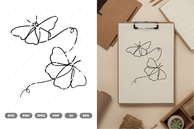 Outline Butterfly Clipart Image 4