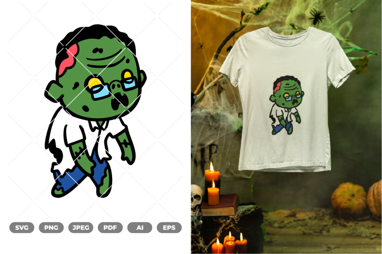 Chibi Zombie Colored SVG & Clipart